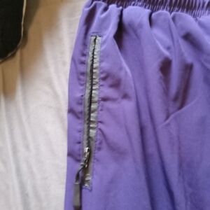 Purple Track Pants with Zipper Detail